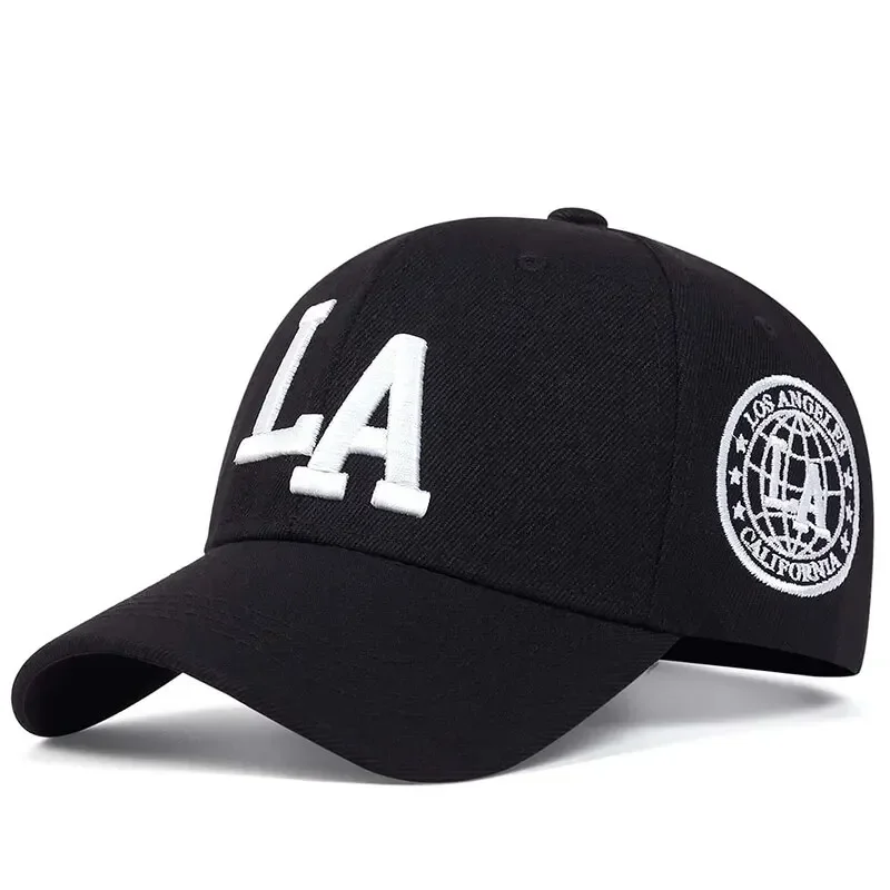 Gorra de béisbol Snapback con bordado de LA Leter Unisex, sombrero para el sol al aire libre para primavera y verano, sombrero para papá, gorra Snapback de algodón, gorra informal ajustable