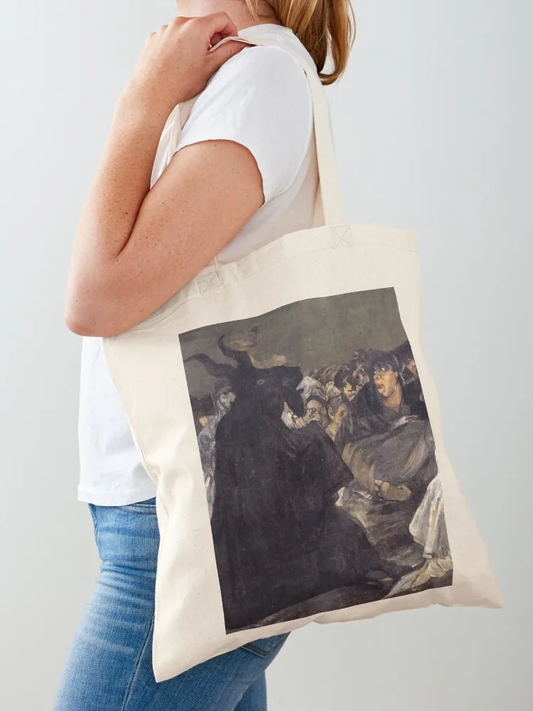 

Witches' Sabbath (The Great He-Goat) Francisco de Goya, c. 1821 Gothic Fine Art for Halloween Tote Bag shoping bag