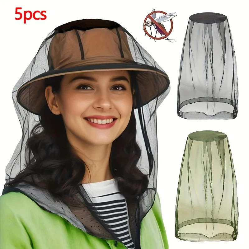 5pcs Mosquito Net Head Cover, Encrypted Insect Proof Net Design, Fine Mesh High-Efficiency Barrier Against Mosquitoes and Insect