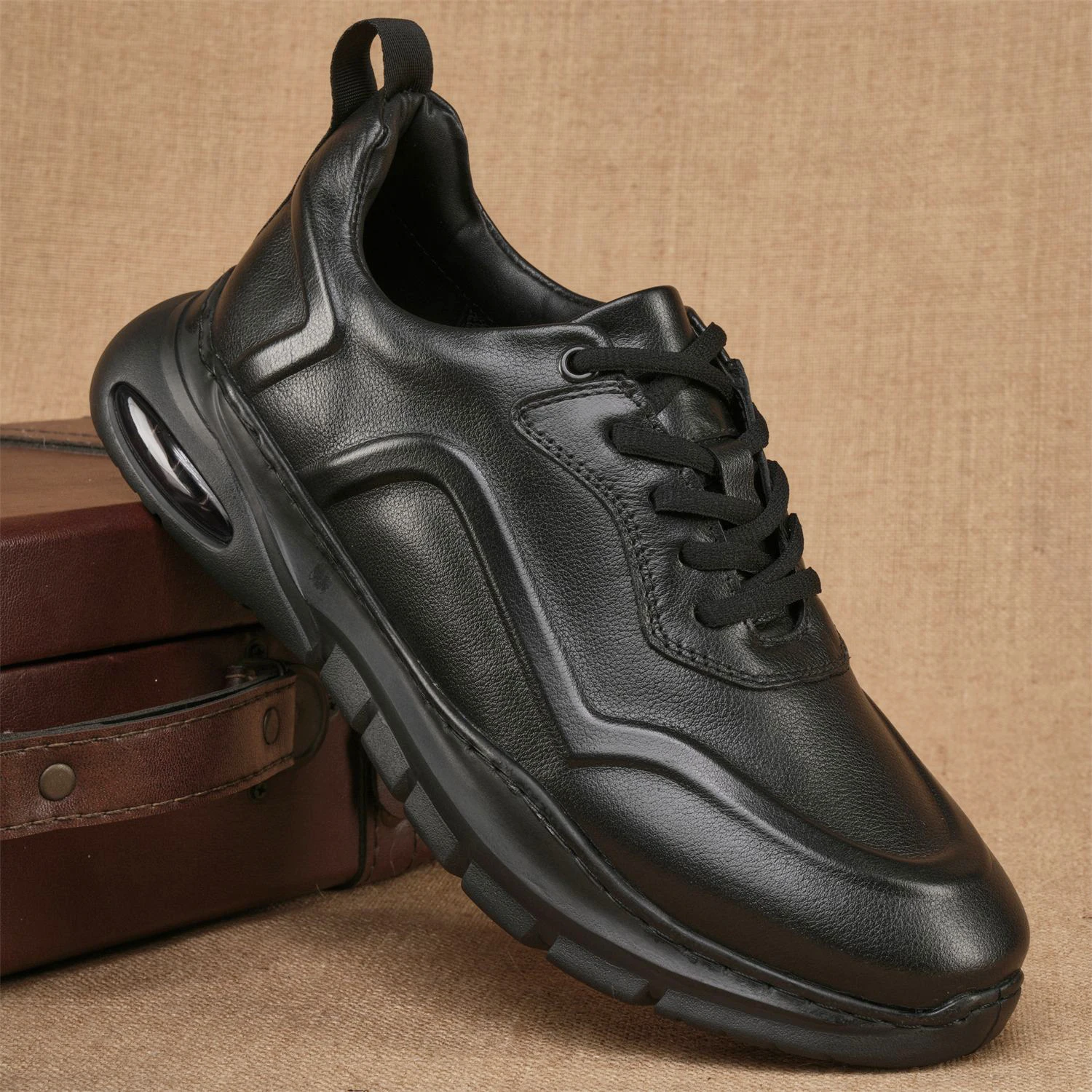 

Men Genuine Leather Shoes Hollow Out Hole Breathable Real Cowhide Shoe Sports Walking Athletic Mesh Surface Cow Leather Sneakers
