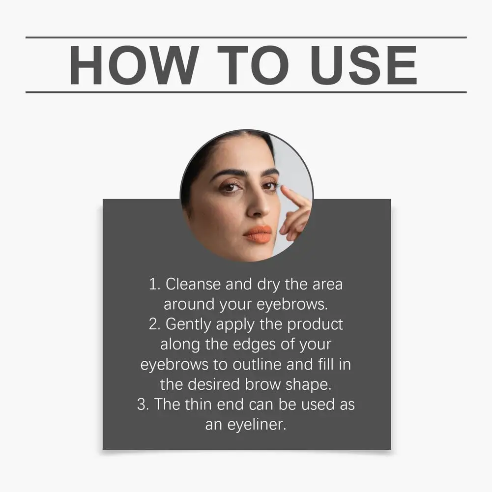 ﻿   Crayon à sourcils 2 en 1, cosmétiques professionnels, maquillage pour femmes, 4 couleurs, brosse de tatouage de sourcils étanche, stylo à sourcils longue durée