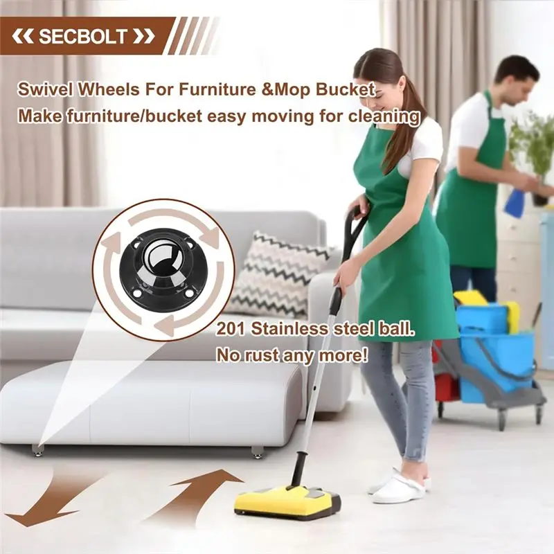 Updated Self Adhesive Caster Wheels, 201 Stainless Steel Stick On Wheels