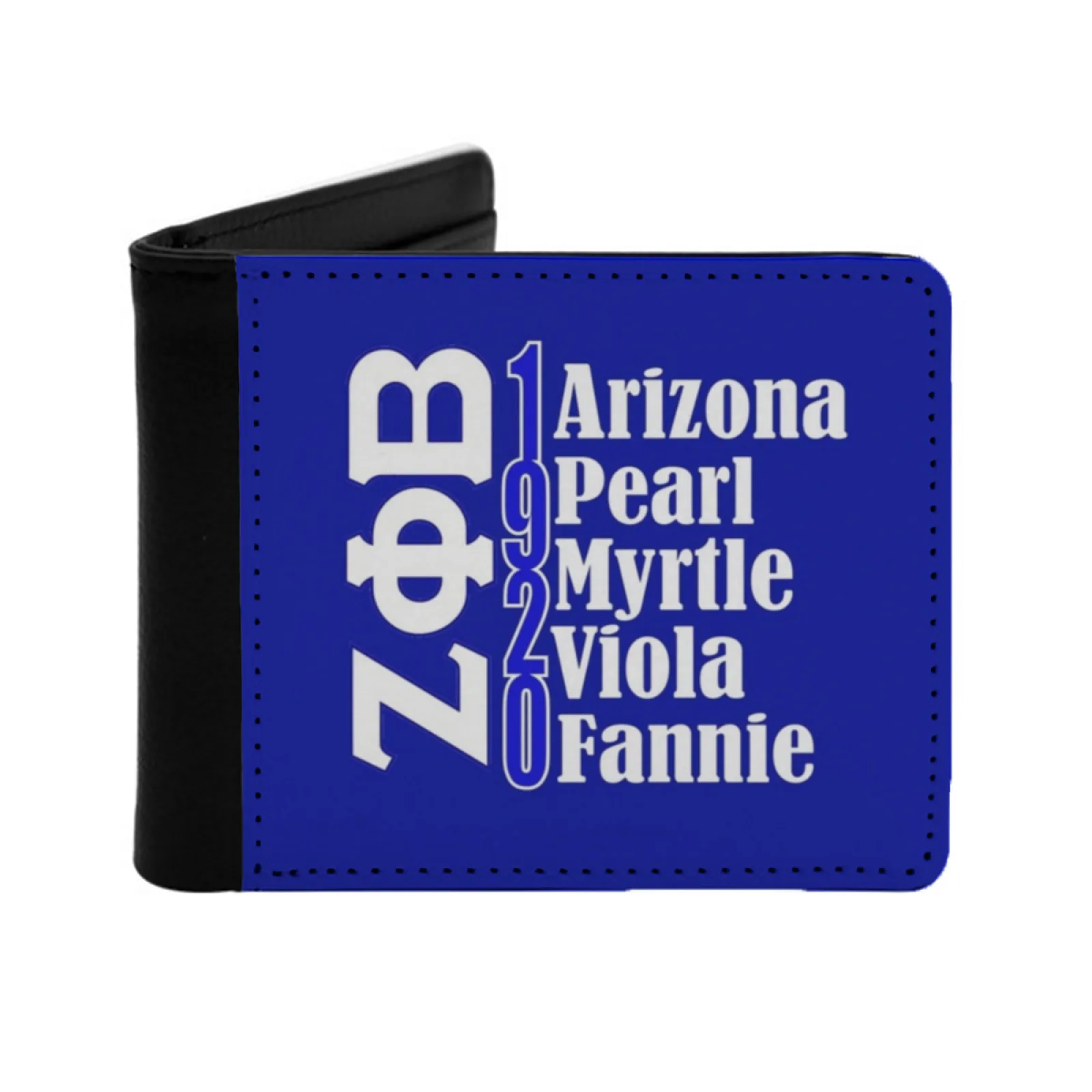 1 Arizona 9 Pearl 2 Myrtle Viola Fannie Zeta Phi Beta 1920 2020 Personalized Wallet For Men And Women Pu Leather Short Pocket