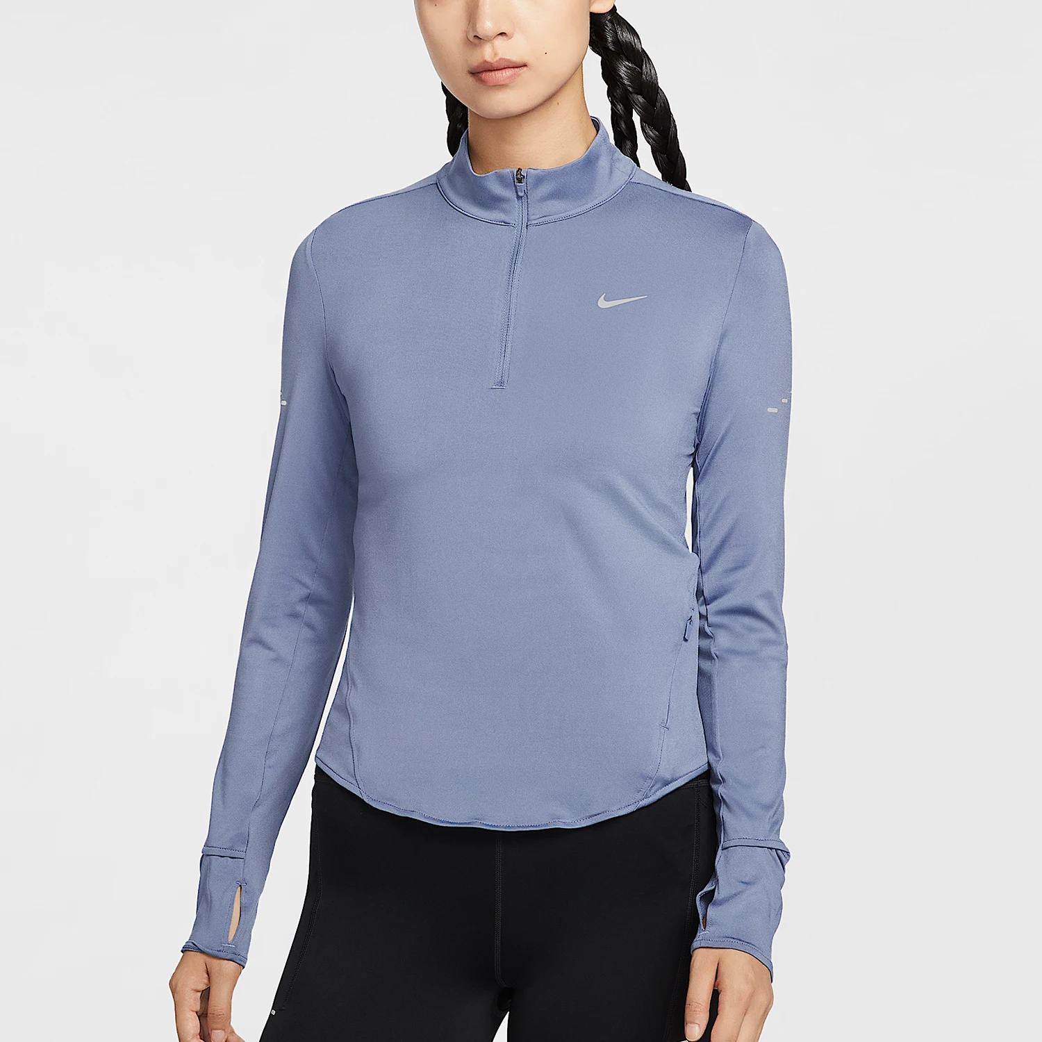 

Оригинальный женский спортивный топ Nike с воротником-стойкой и принтом, с длинными рукавами, для бега, HQ0500-499