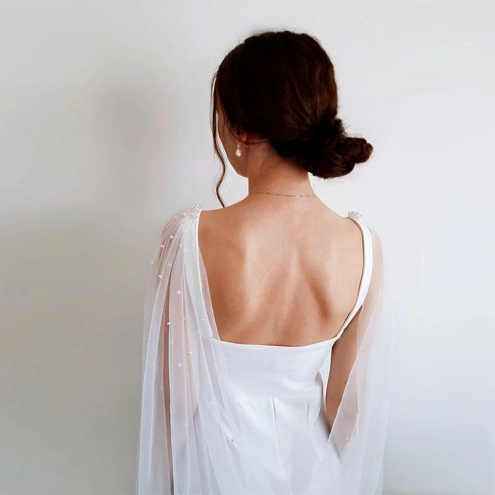 

pearl train long 2m elegant simple shoulder decoration wedding party performance photo lady accessory bride shawl VPG09