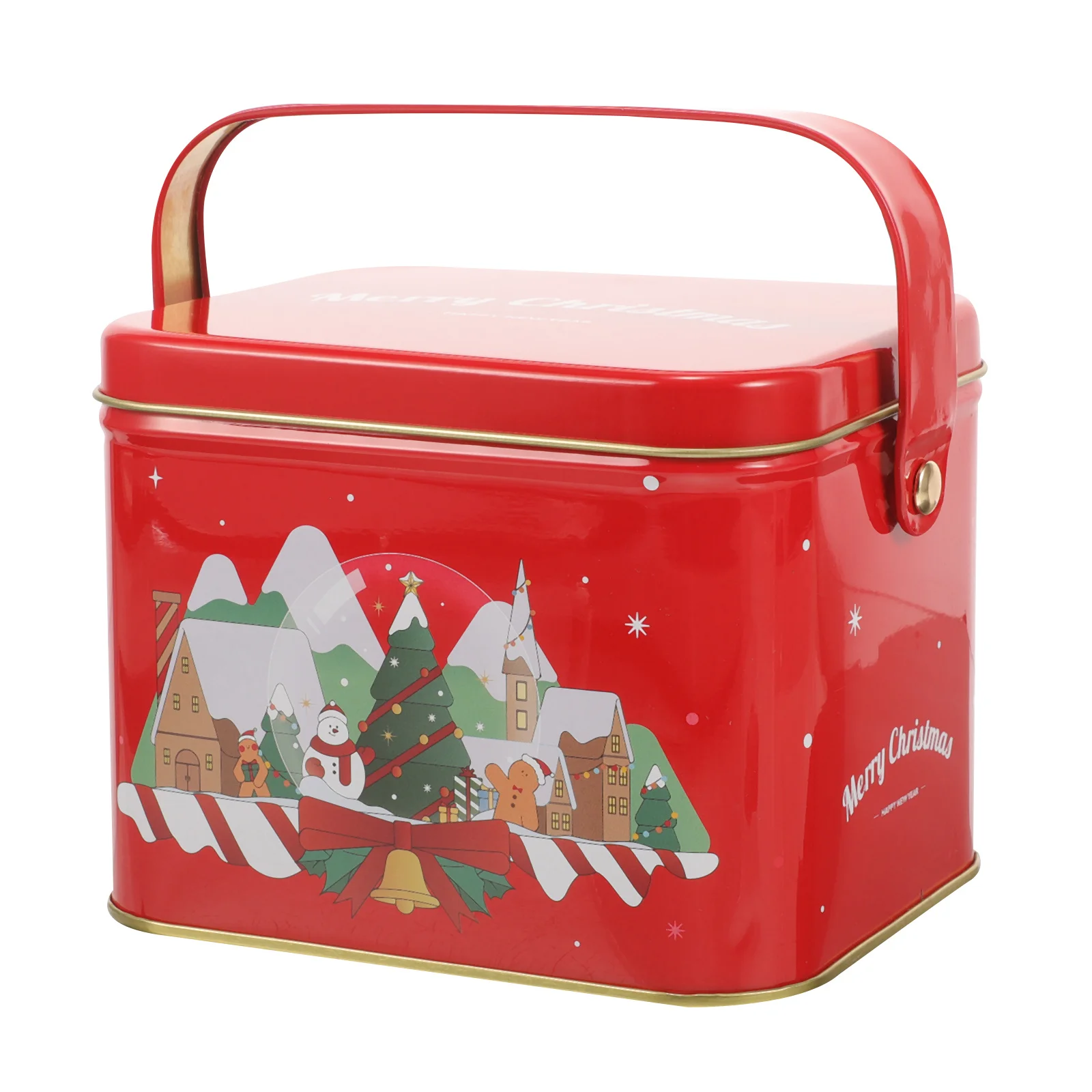 

Christmas Gift Box Iron Storage Tin for Candies Cookies Tea Favors Multi Use Holiday Party Wedding Decoration Supply