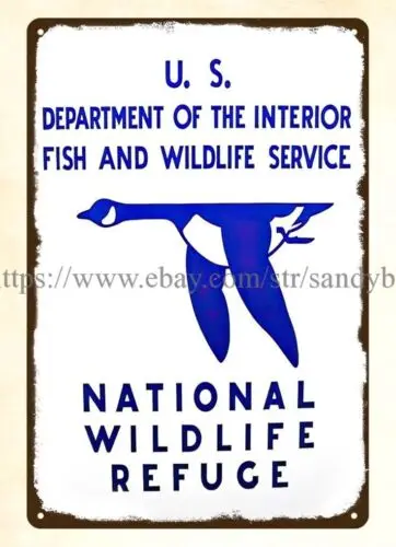 INTERIOR FISH WILDLIFE SERVICE NATIONAL WILDLIFE REFUGE tin sign office ideas