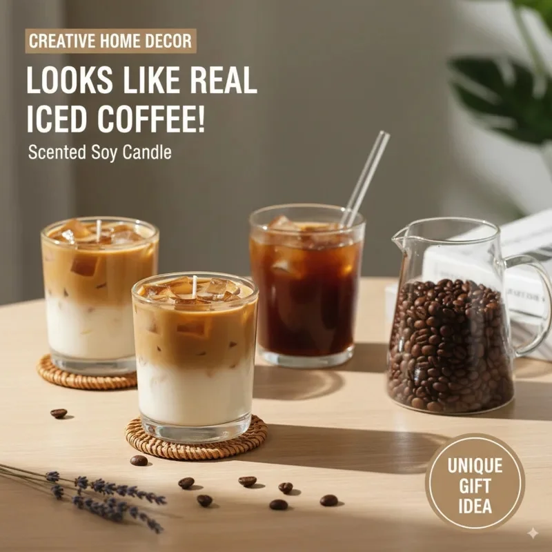 

Candle Coffee Cup Creative Iced Latte Aromatherapy Gift Box Set Handmade Scented Birthday Festival Gift Home Decoration Piece