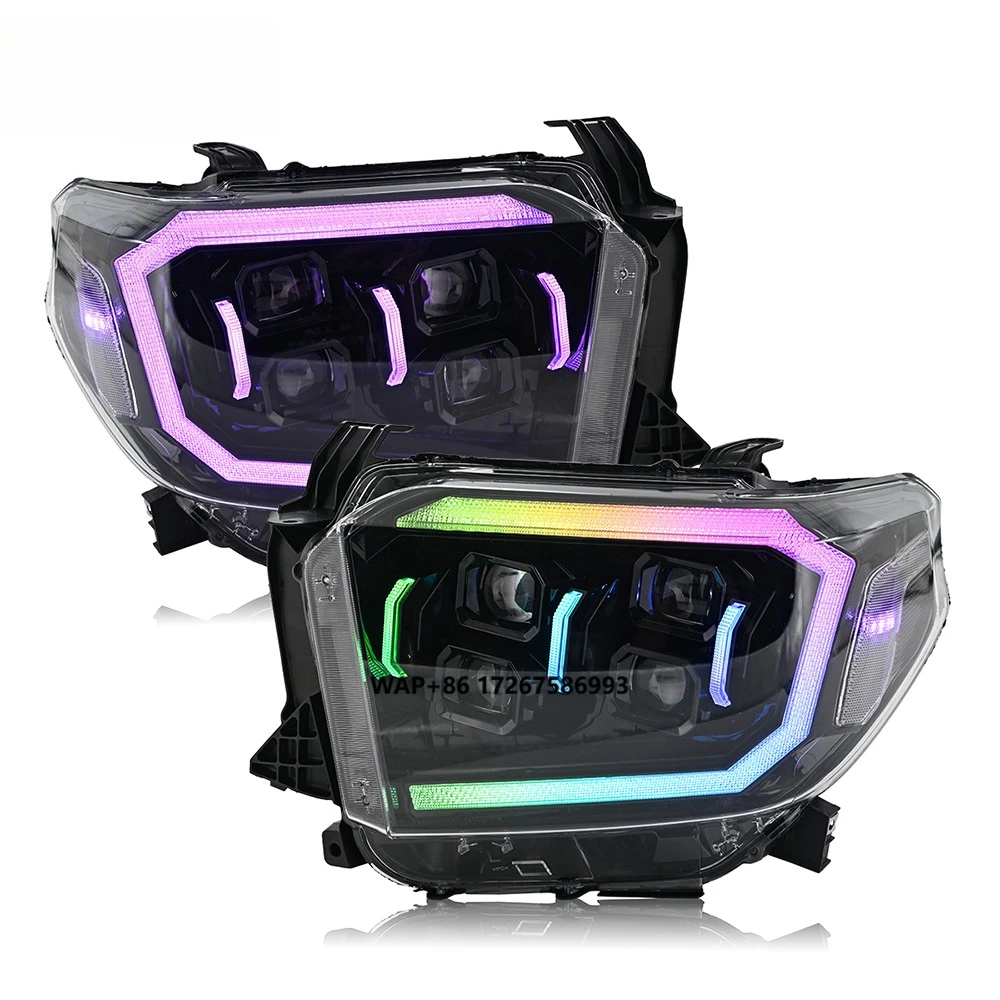 

New for Tundra 2014-2021 Headlight LED RGB Headlights Upgrade DRL Auto Car Lighting Systems with Head Lamp