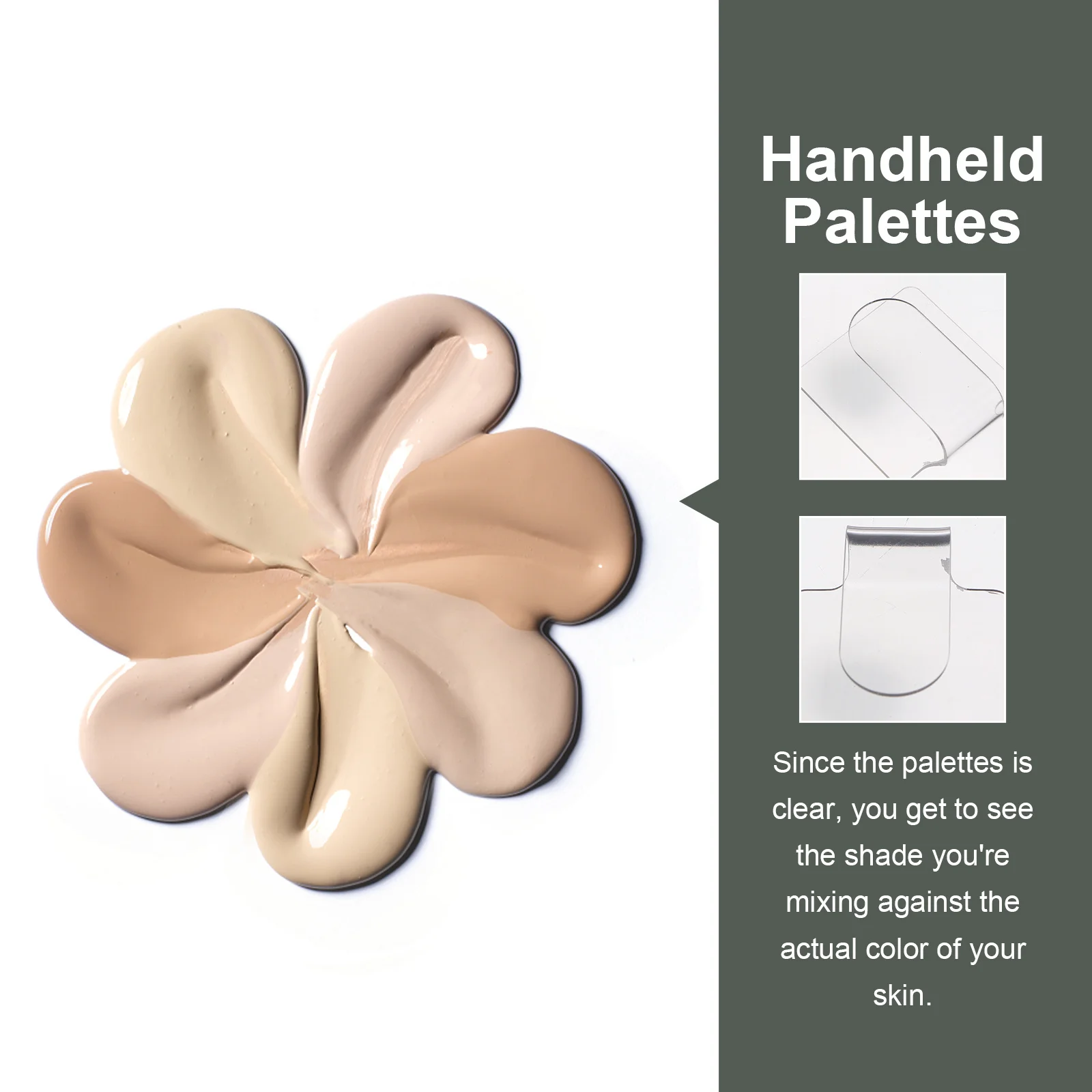 

2Pcs Salon Makeup Palettes Clear Acrylic Handheld Mixing Plates for Eyeshadow Powder Contouring Bespoke