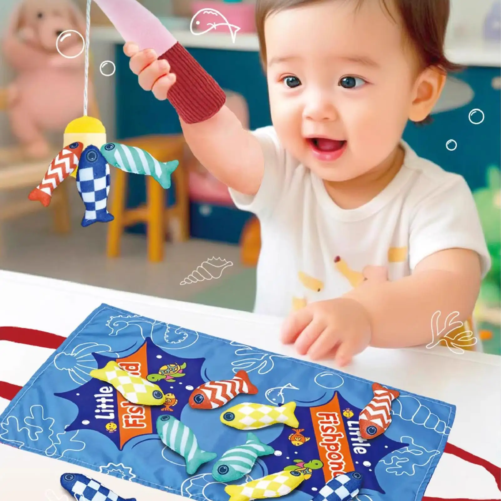 Cloth Fishing Game For Kids Fabric Educational Safe Interactive Sorting Learning Kids Sensory Toys For Prechoolers Kindergarten