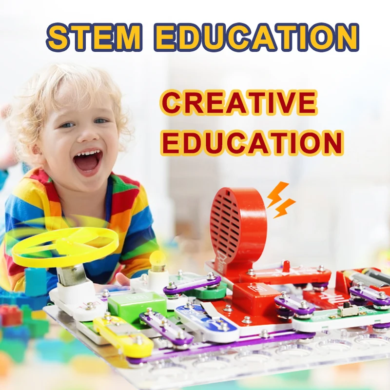 Children science steam physics circuit building blocks toys experiments intellectual parent-child educational electronic kid toy