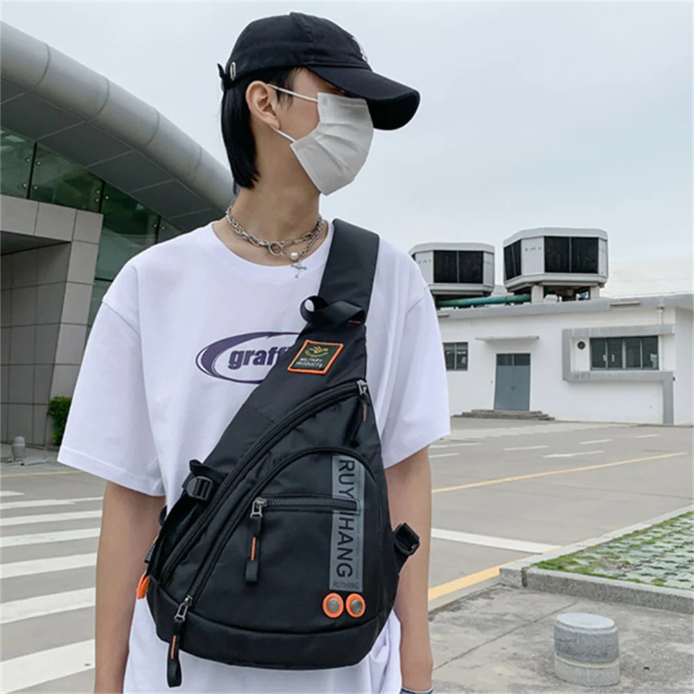 ISKYBOB 2024 Men Shoulder Bags Travel Crossbody Bags Men Military Chest Bag for School Trip Waterproof Nylon Messenger Bag