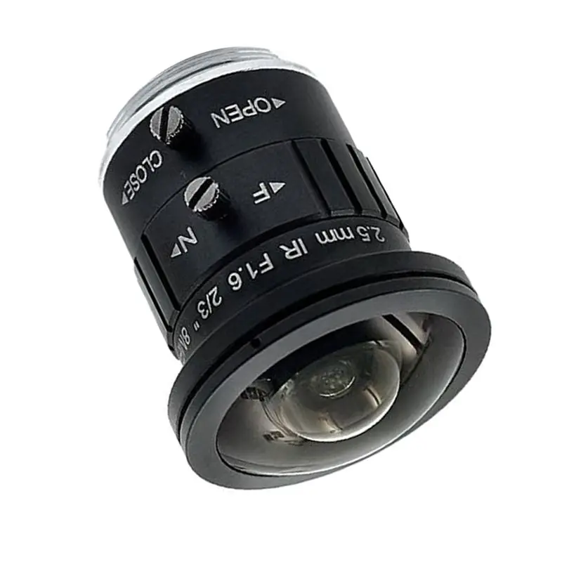 B03B-2.5Mm 4K 8MP 2/3 Inch F1.6 IR Fisheye Wide Angle View C-S Mount Mono-Focal CCTV Lens Auto Iris 8 Megapixel For 4K Camera