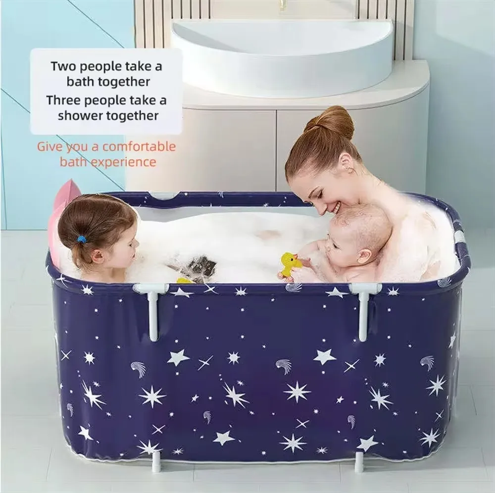 Large Bathtub Adult Bath Tub Barrel Sweat Steaming Plastic Thicken Portable 욕조 Home Sauna Insulation Folding Bath Bucket