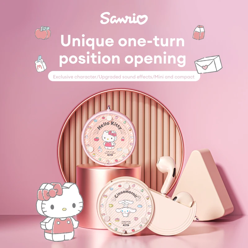 Наушники Miniso Sanrio, беспроводные наушники Bluetooth, милые наушники Hello Kitty Kawii, hi-fi звук, аниме наушники, новинка, My Melody Kuromi