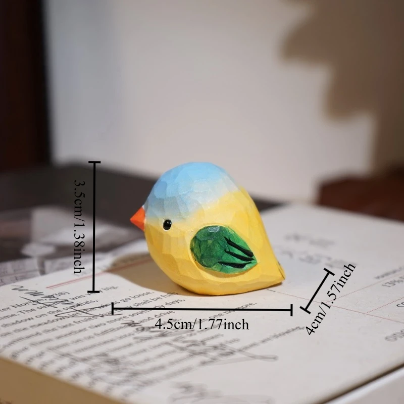 Plump bird Hand Carved Wood Statue Chubby Avian Figurines Workspace Study Desk Decor Patio Bonsai Landscape Miniatures Ornament