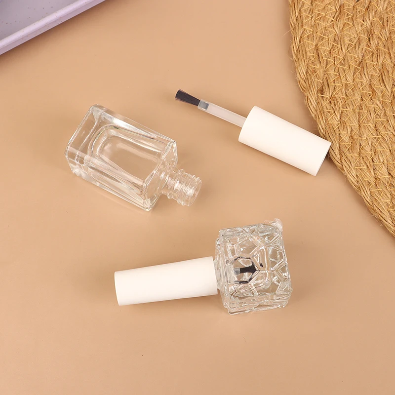 10/15ml 빈 투명 유리 네일 폴리시 병 뚜껑과 브러시 포함 화장품 용기 네일 유리 병 브러시 포함