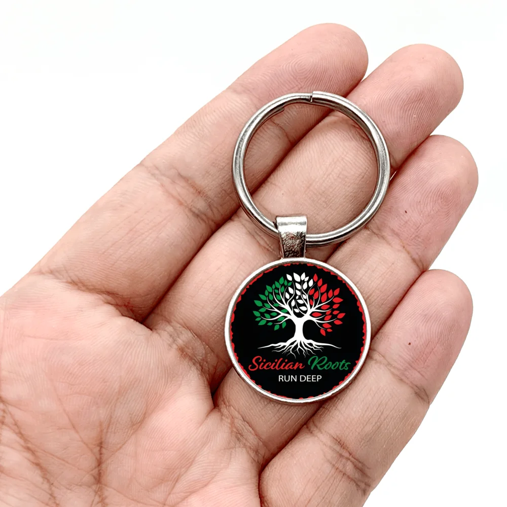 1pc Trendy Sicilia Keychains For Women Girls Triskele Tree Of Life Keychain Jewelry Souvenir Birthday Gifts