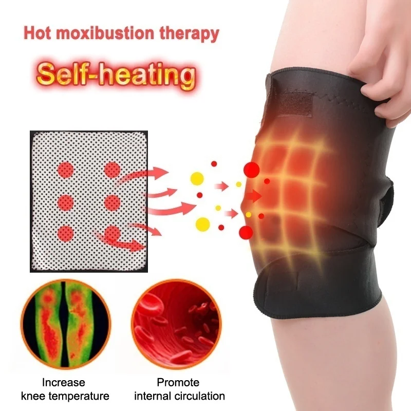

2Pcs Self Heating Support Knee Pad Knee Brace Warm For Arthritis Joint Pain Relief Injury Recovery Belt Knee Massager Leg Warmer
