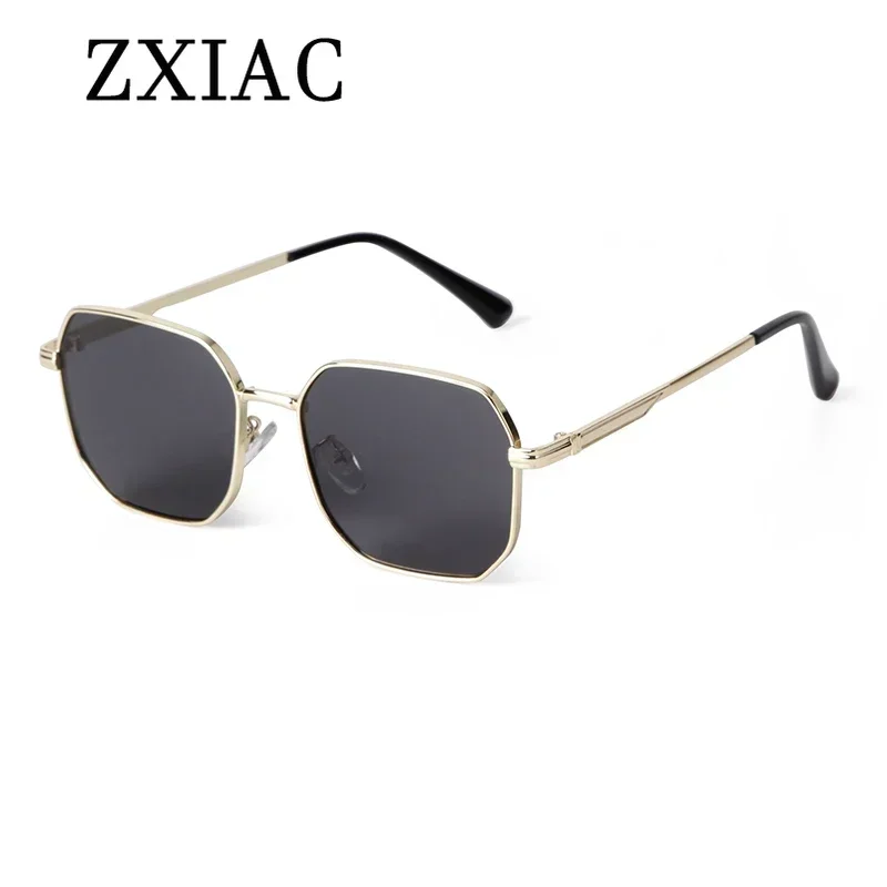 ZXIAC Fashion Metal Frame Sunglasses Men Trendy High Quality Lens Sun glasses Women Retro Casual Square Shades UV400 Wholesale