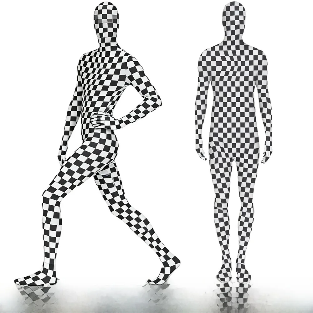

Full Coverage Mosaic 3D Digital Print Bodysuit Men's Role Plang Costume Long Sve Bamboo Charcoal Fiber Long Pants