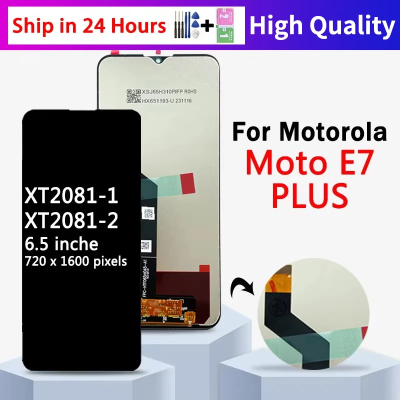 6.5“Display for Motorola Moto E7 Plus lcd  XT2081-1, XT2081-2 display touch screen digitizer Assembly for Moto E7Plus display