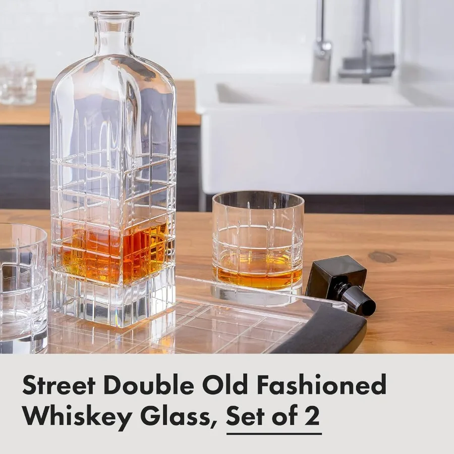 طقم زجاجي مزدوج الطراز القديم من ستريت مكون من قطعتين 11.5 Fl. أوز رويال بيك تصميم الأواني الزجاجية للويسكي بوربون جين تخدم الكوكتيلات Ma #2