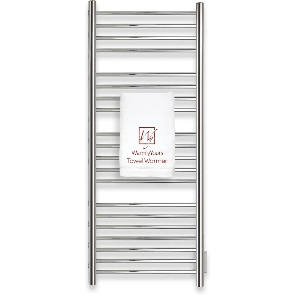 Heated Towel Rack, 20 Bars, Polished Steel