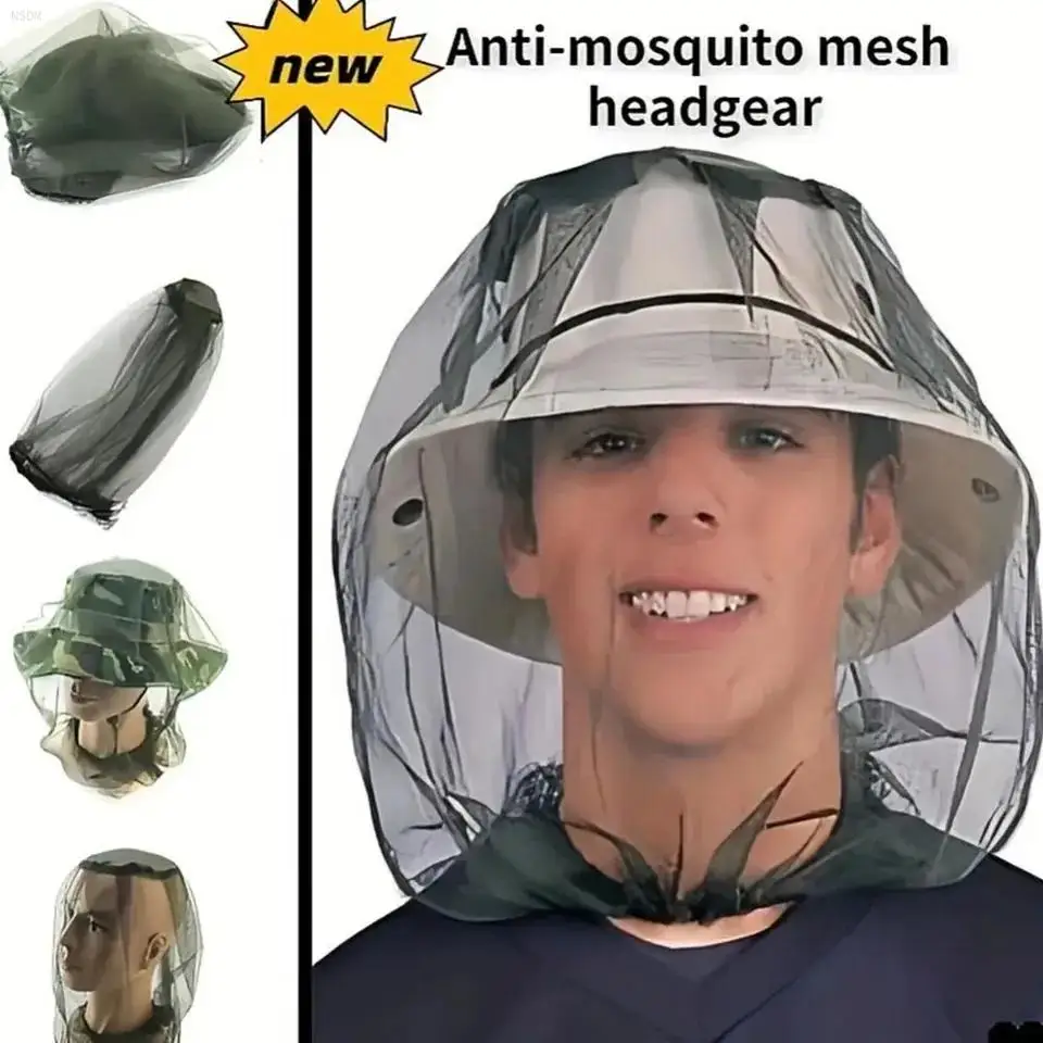 

NSDM Outdoor Fishing Night Fishing Hat Insect And Mosquito Prevention Hat Net Fishing Hat Hat