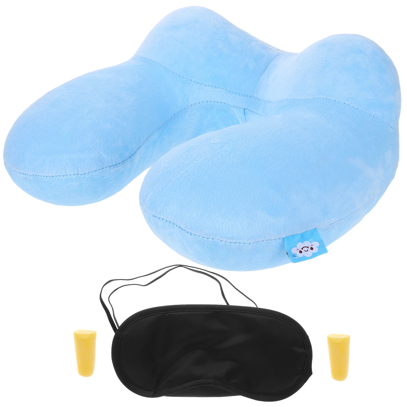 

U Shaped PVC Inner Inflatable Neck Pillow for Travel Airplane Sleeping Car Plane Adjustable Firmness Removable Cover Travel