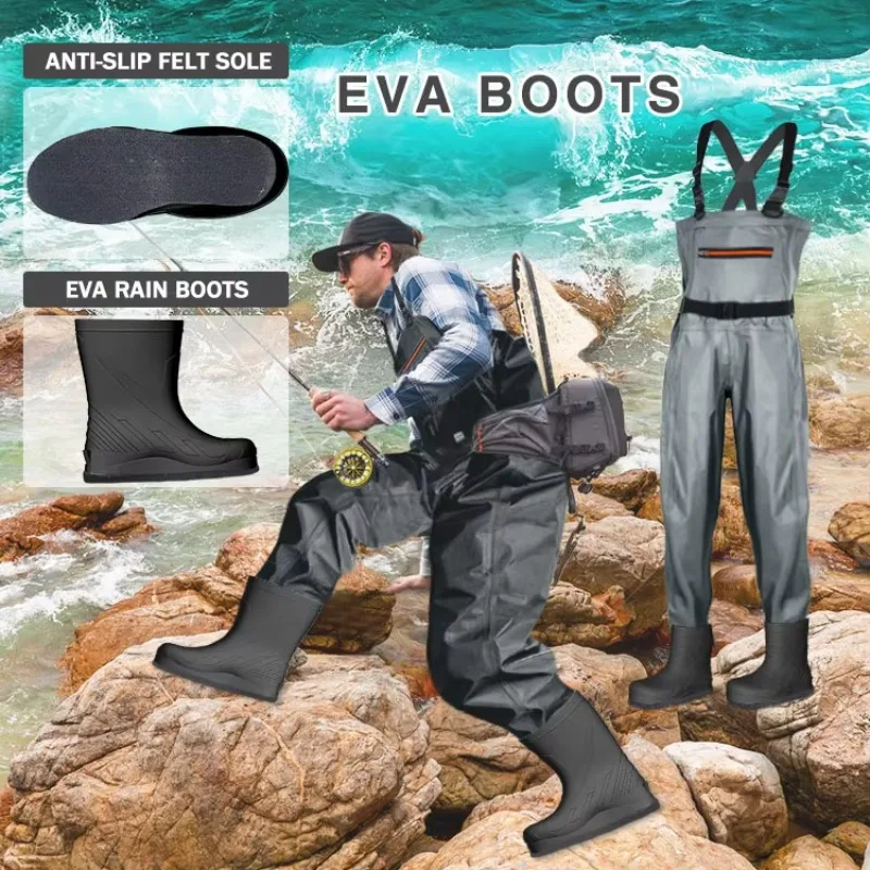 

Boots breathable felt sole waterproof fly fishing suit suit for men and women chest hunting wading