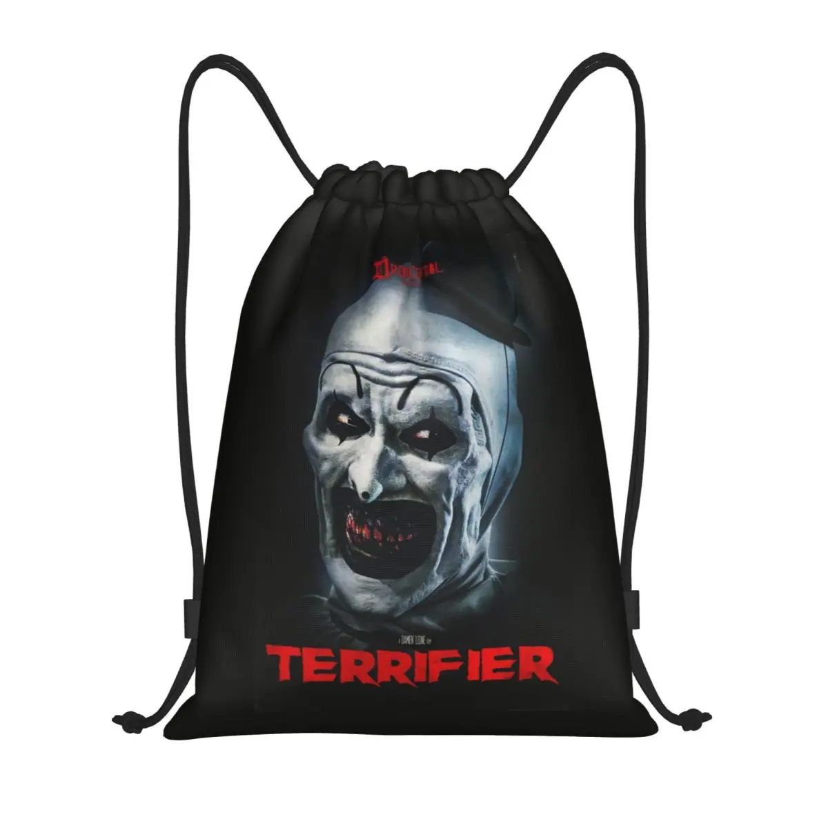 Terrifiers Halloween Horror Movie Drawstring Backpack Sports Gym Bag for Women Men Shopping Sackpack