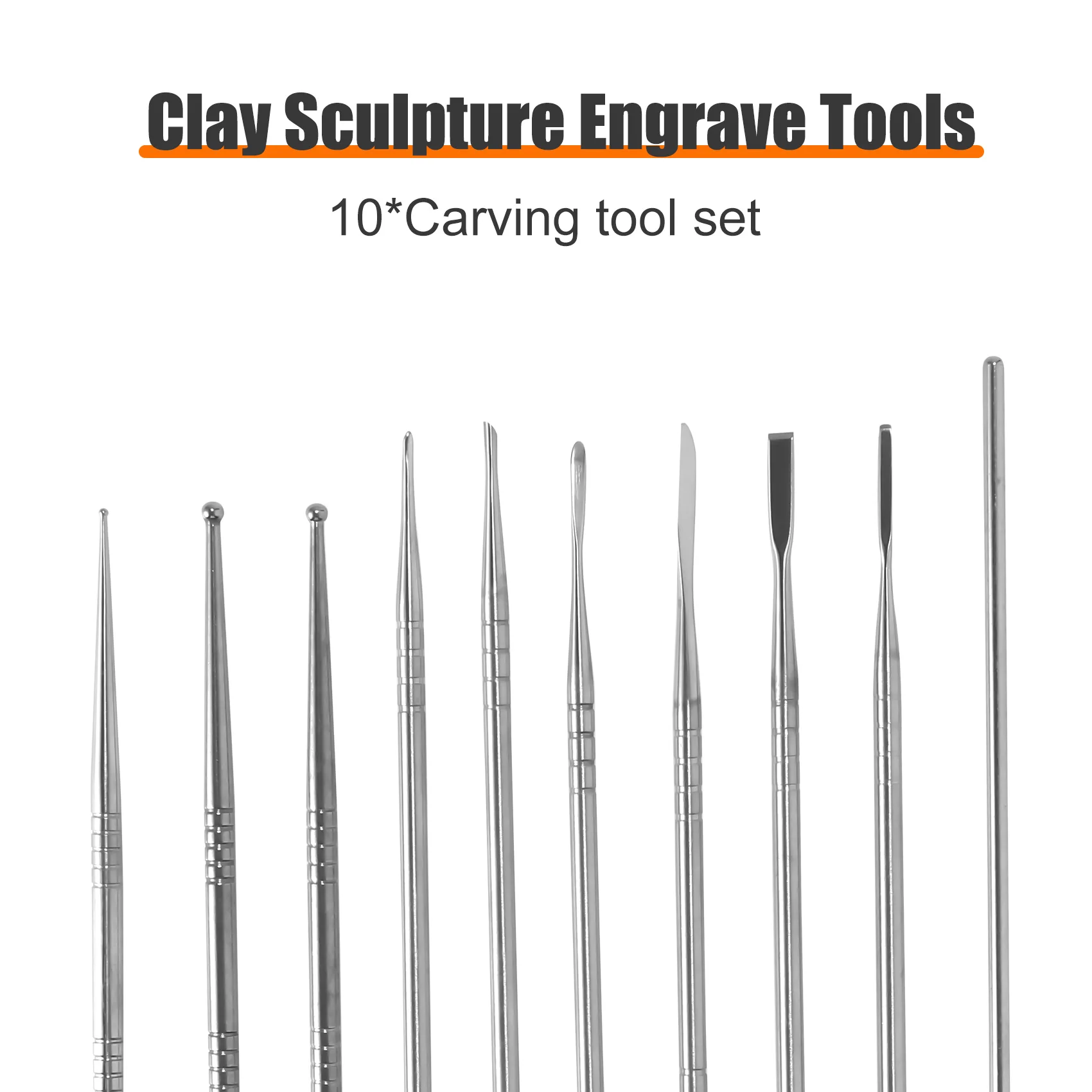 10Pcs Stainless Steel Clay Sculpture Engrave Tools for Modeling Carving Crafts Ceramic Sculpting Tools