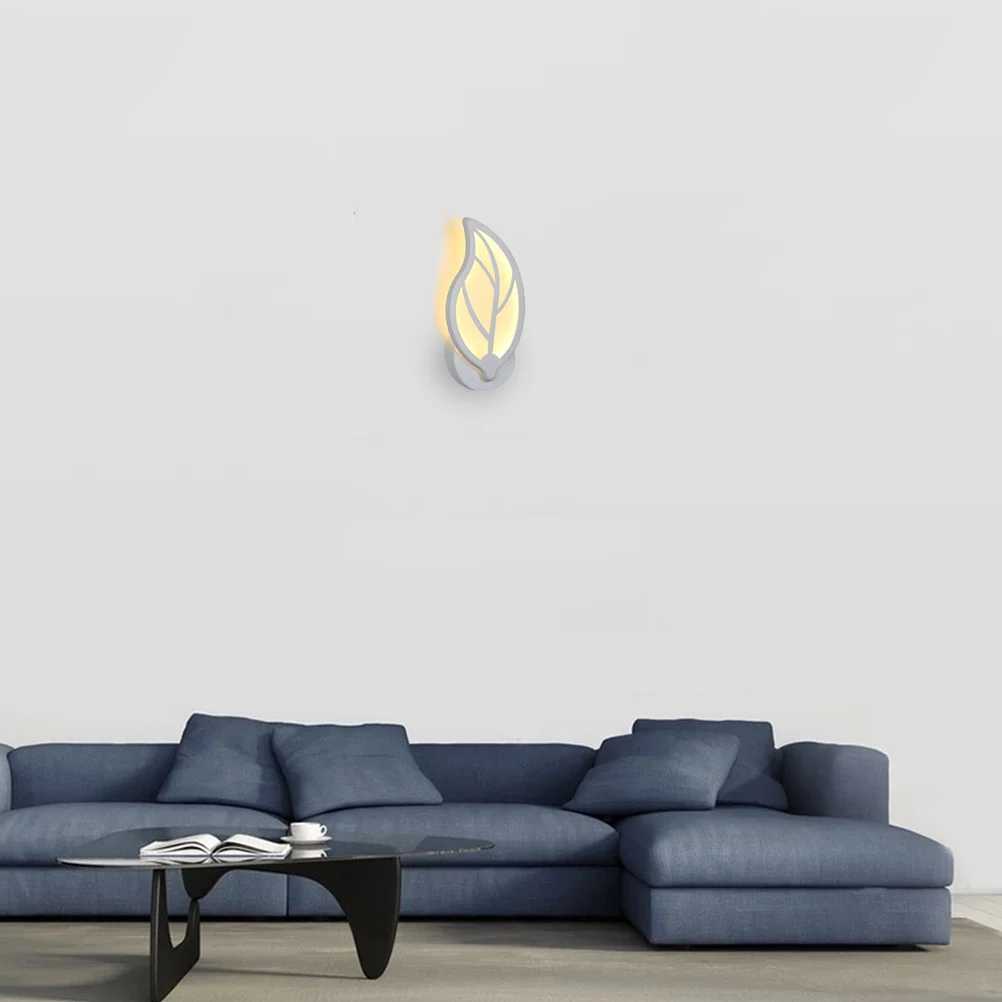 

LED Leaf Wall Lamp Acrylic Modern Indoor Anti-Reflective Lampshade Bedroom Porch Light Warm White Wall Lamp