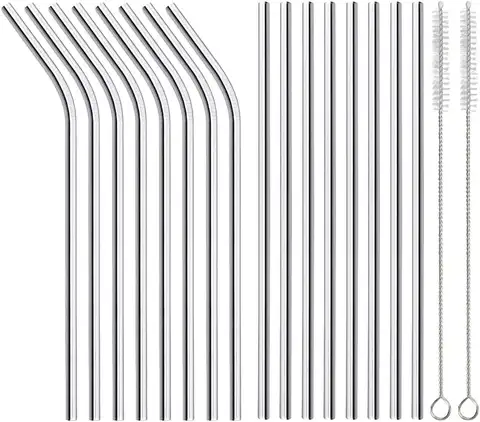 304 Reusable Stainless Steel Drinking Straw Sturdy Bent Straight Drinking Straw Party Favor Bar Juice Bar Accessory  bartender