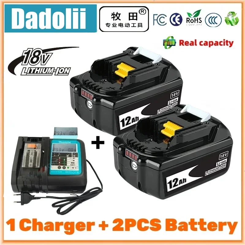 100% Original 18V 12.0Ah Li-Ion Battery For Makita DDF487 DTW700 DGA404 DTD173 DHP487 Replacement 18v Power Tool Battery