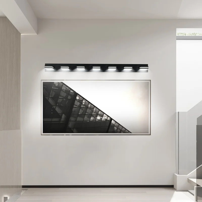 

Modern Black LED Wall Sconce for Bathroom Mirror, Minimalist Design, Energy Efficient, Easy Install