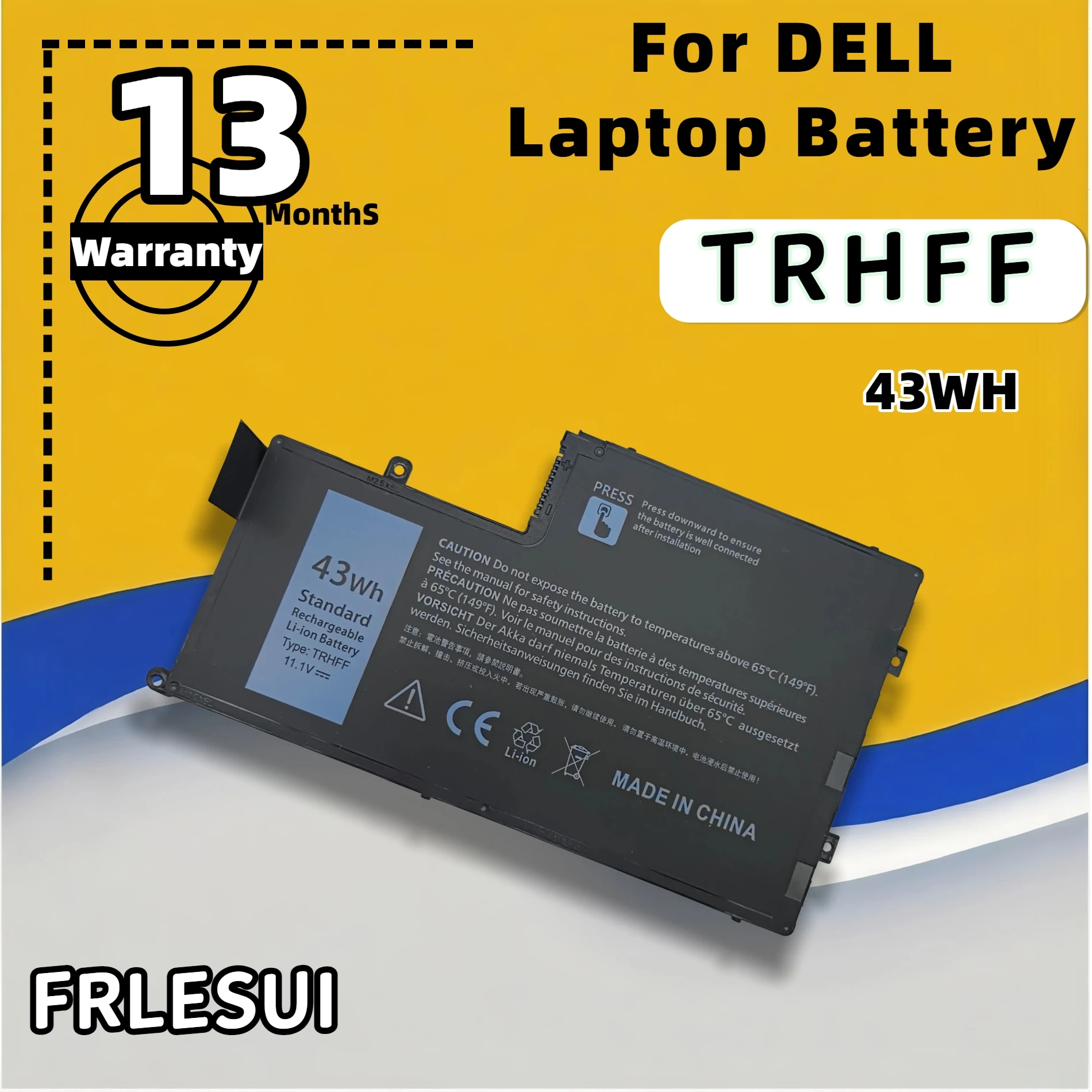 FRLESUI Battery TRHFF For Dell Inspiron 5547 5545 5548 5557 5445 5448 5447 5457 3450 3550 1V2F6 01V2F 0PD19 Laptop Battery