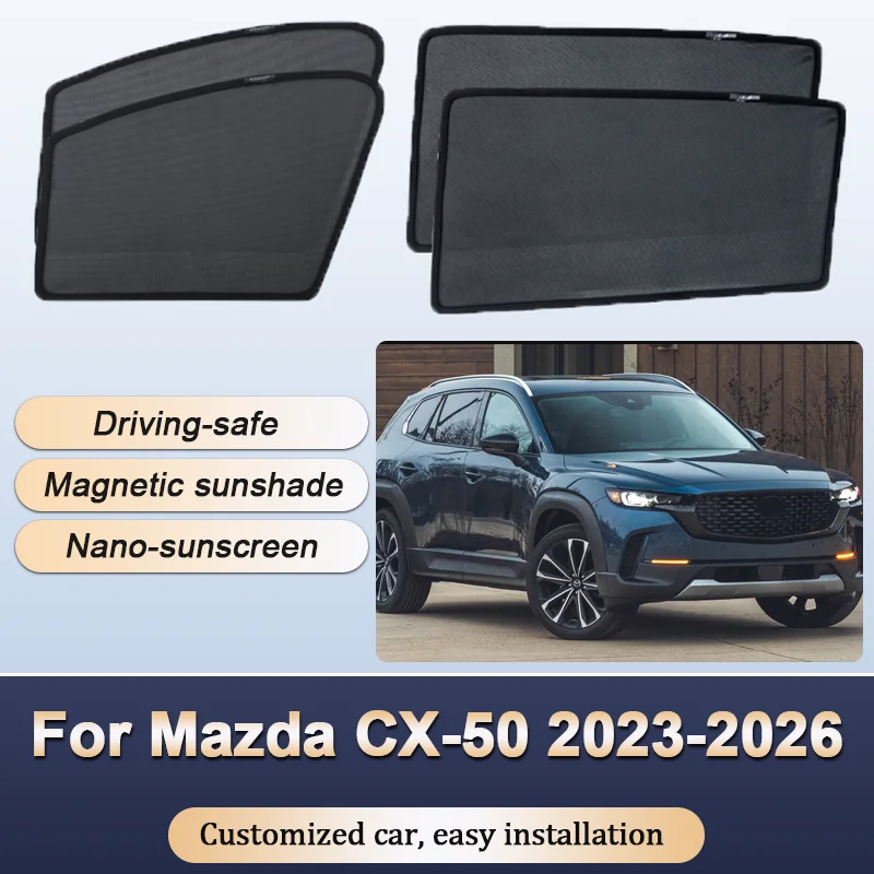 

Sun Shades For Mazda CX-50 2023 2024 2025 2026 Sunshades Magnetic Heat insulation Privacy Mesh Window Visor Car Accessories