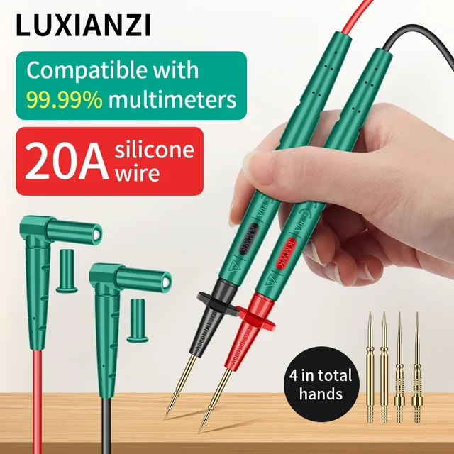 LUXIANXI 1000V 20A multimetr ze stali nierdzewnej 0.1mm/0.2mm wymienna pozłacana sonda drut silikonowy Test narzędzia do naprawy
