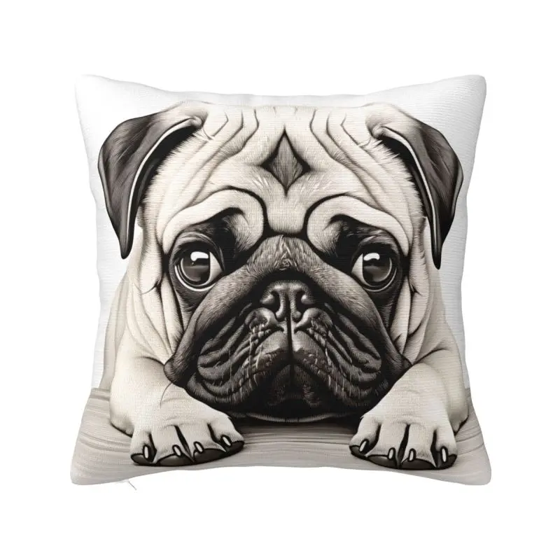 Modern Cute Pet Dog Pug Throw Pillow Case Decoration 3D Print Sofa Chair Cushion Cover Polyester Soft Pillowcase Dakimakura