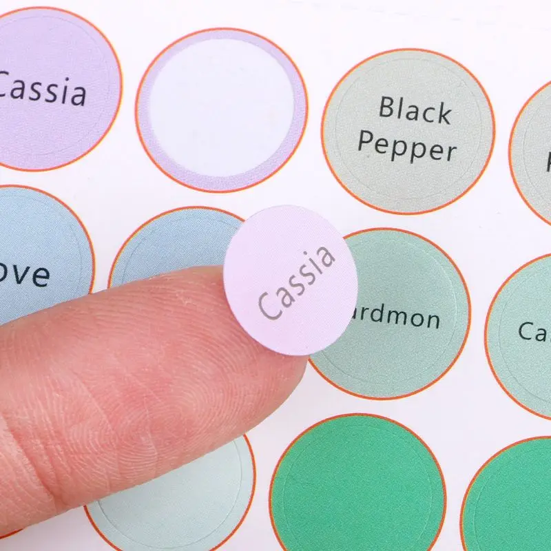 라운드 병 라벨 다채로운 사전 인쇄 태그 스티커 에센셜 오일 병 데칼 에센셜 오일 병 Dropshipping에 대한 라벨