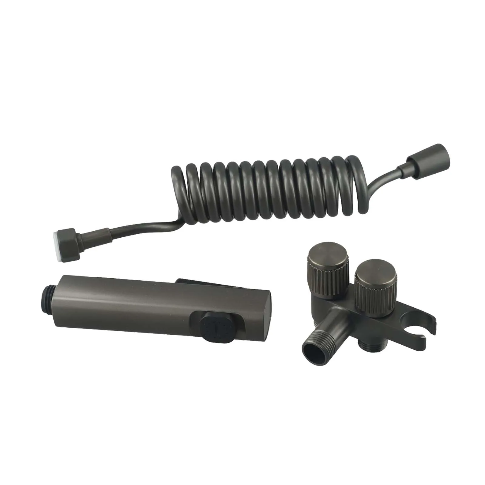 Socket Valve for Double Angle Valve Shower Head Bathroom Basin Black Color Gray Color Standard 4-point Interface