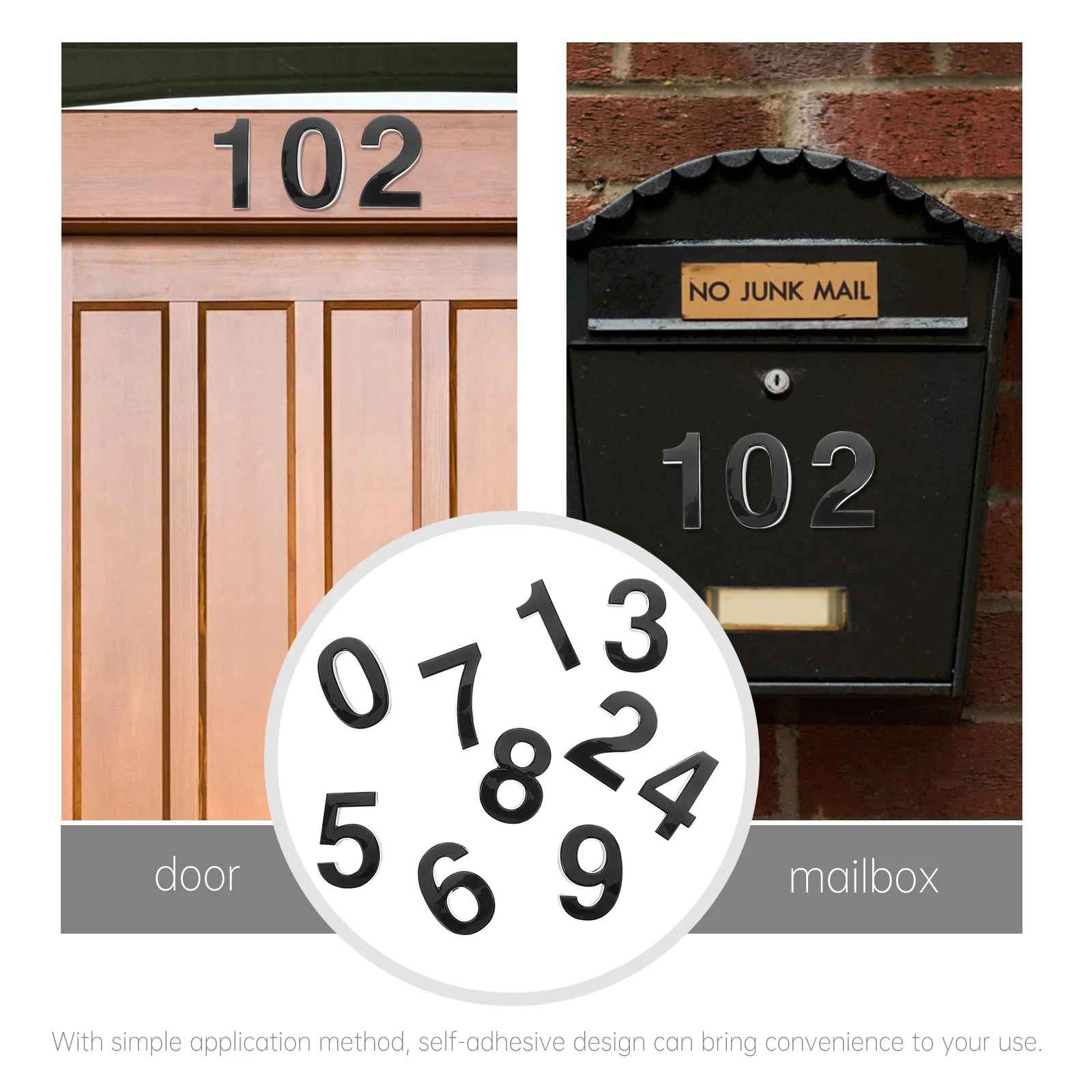 

10pcs Resin 3D House Sign Self-Adhesive Stickers Address Marker For Door Mailbox Signboard 0-9 Sticky Numbers Gate