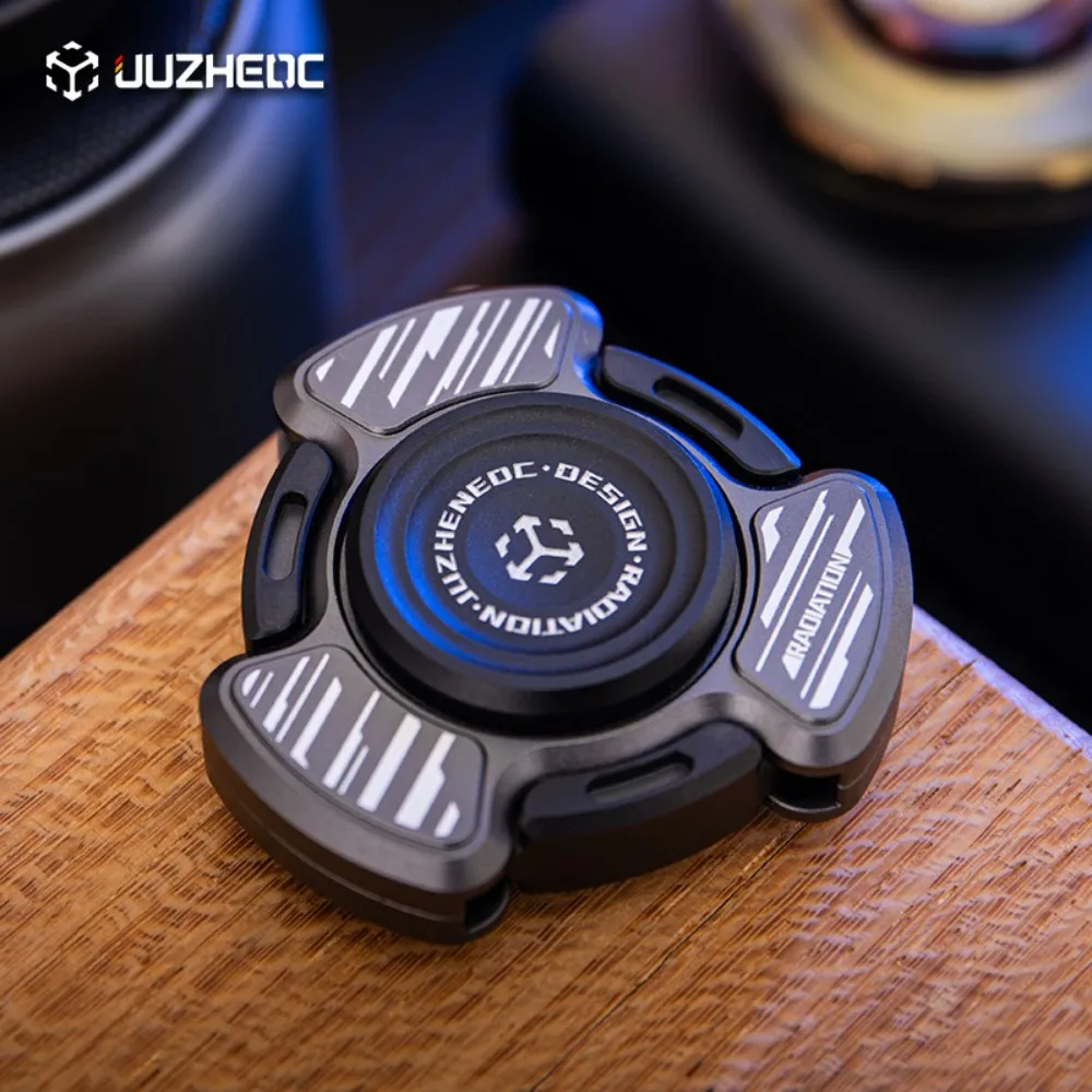 JUZHEDC Radiazione Fidget Spinner All'interno Chiodo Aperto Giroscopio Ansia Giocattoli Agitarsi Spinner Metallo Ansia Sollievo Gadget