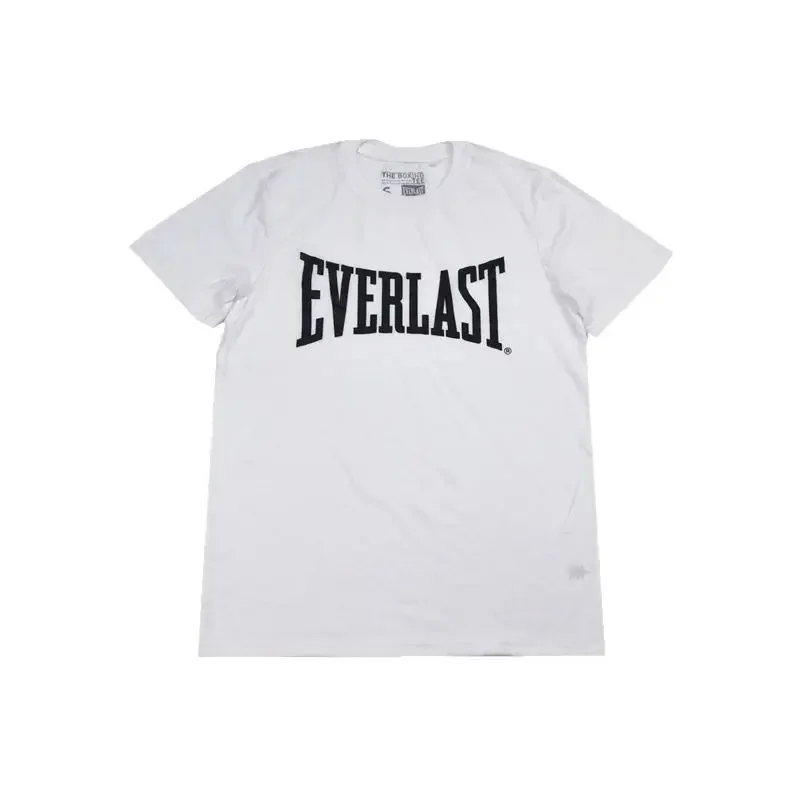 2024 Boxing EVERLAST Men Loose Casual Short Sleeves T-shirt Letter Printing T Shirt O-Neck Cotton Tee Shirt Fitness Sports Tops