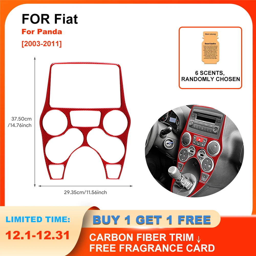 

Carbon Fiber Center Console Control Panel Frame Sticker for Fiat Panda 2003 2004 2005 2006 2007 2008 2009 2010 2011 LHD RHD