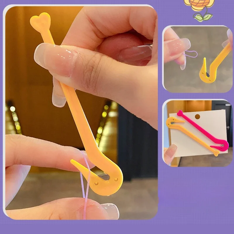 4 قطعة/المجموعة الشعر حلقة أداة مجموعة 2 قطعة الفرنسية جديلة أداة حلقة 1 قطعة ذيل الجرذ مشط 1 قطعة مرونة الشعر الأربطة المطاطية مزيل القاطع #3