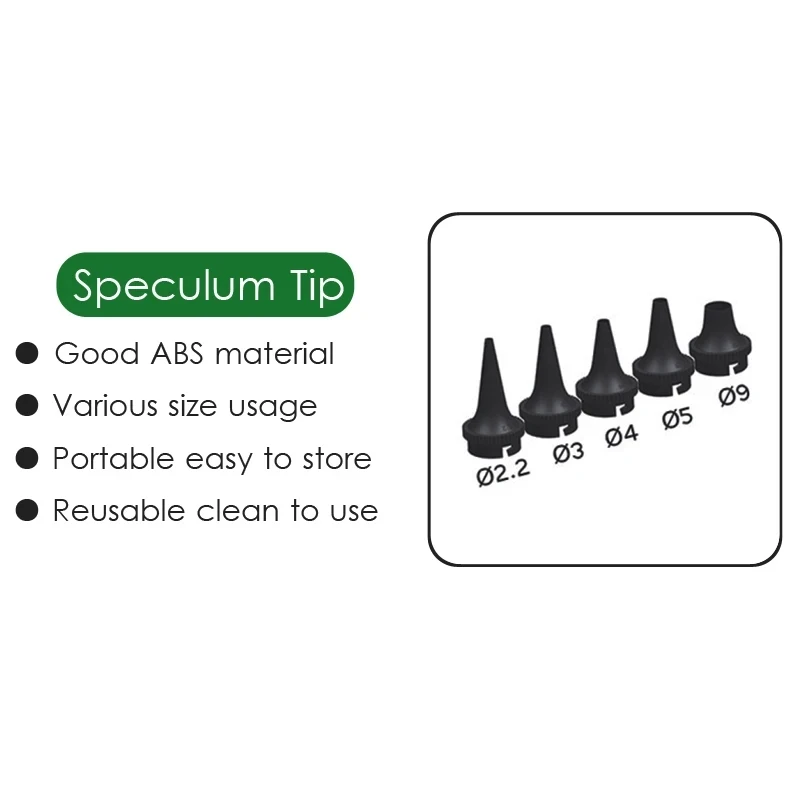 5PCS Set Adult Child Reusable Specula Replacement Spare Part Accessory Disposable Nozzle Ear Care Otoscope Speculum Tip Cone D2